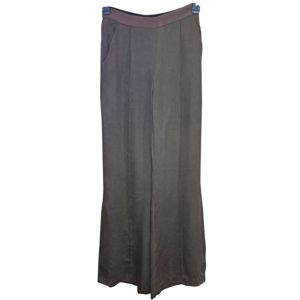 La Ligne Wide Leg Linen Blend Pant in Coffee Brown NWT Size 2